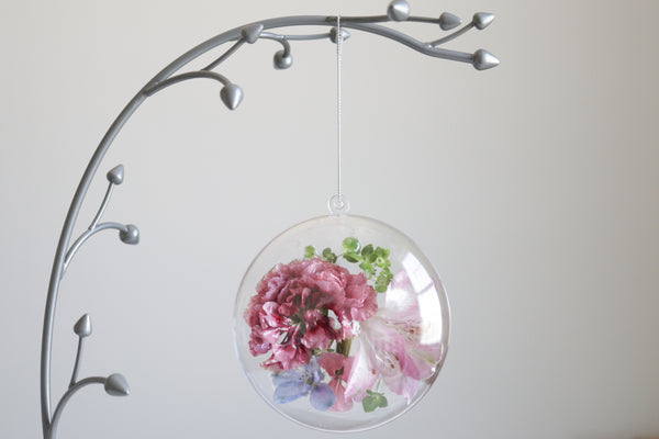 LOCAL PICKUP ONLY- Custom Floral Preservation Ornament, 4 Inches