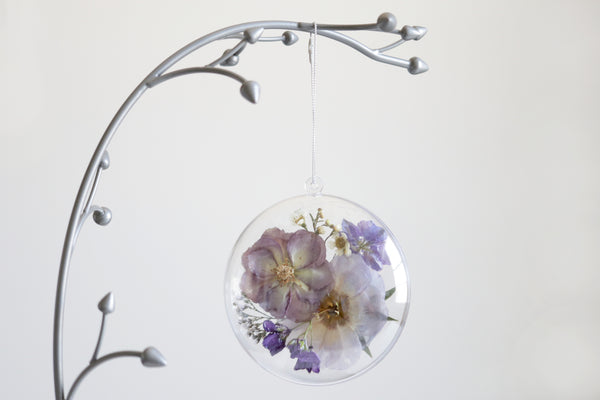 LOCAL PICKUP ONLY- Custom Floral Preservation Ornament, 4 Inches
