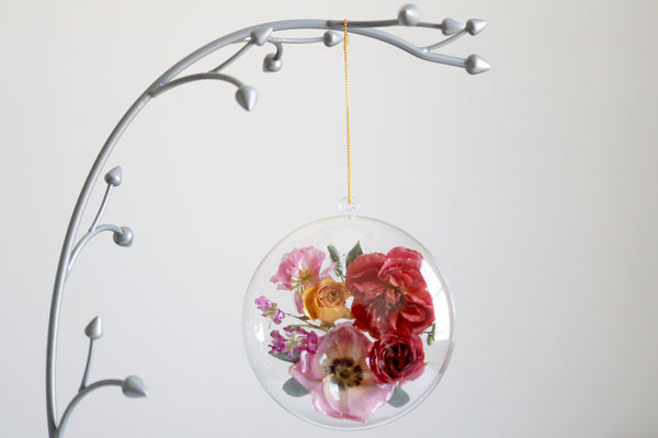 LOCAL PICKUP ONLY- Custom Floral Preservation Ornament, 4 Inches