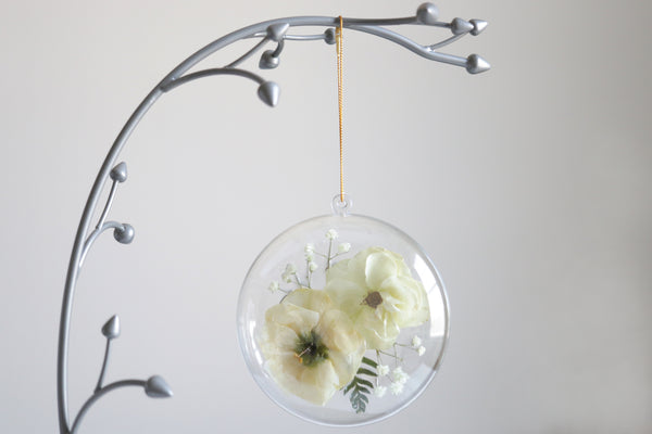 LOCAL PICKUP ONLY- Custom Floral Preservation Ornament, 4 Inches