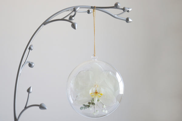 LOCAL PICKUP ONLY- Custom Floral Preservation Ornament, 4 Inches