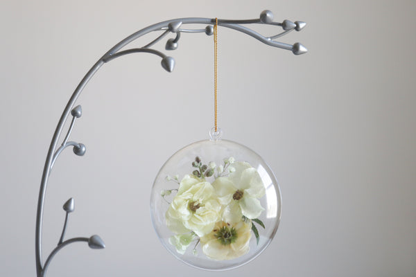 LOCAL PICKUP ONLY- Custom Floral Preservation Ornament, 4 Inches