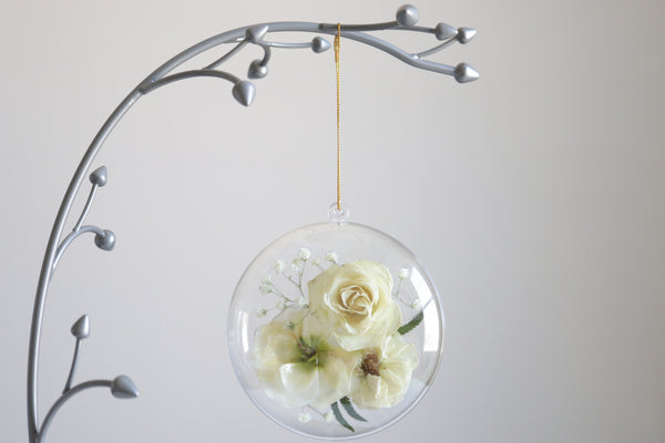 LOCAL PICKUP ONLY- Custom Floral Preservation Ornament, 4 Inches
