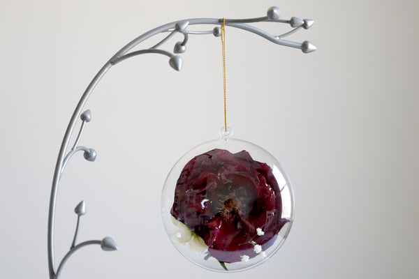 LOCAL PICKUP ONLY- Custom Floral Preservation Ornament, 4 Inches