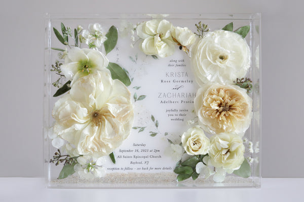 LOCAL PICKUP ONLY- Custom Floral Preservation Box 8x10 (With Wedding Invite)