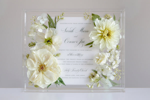 LOCAL PICKUP ONLY- Custom Floral Preservation Box 8x10 (With Wedding Invite)