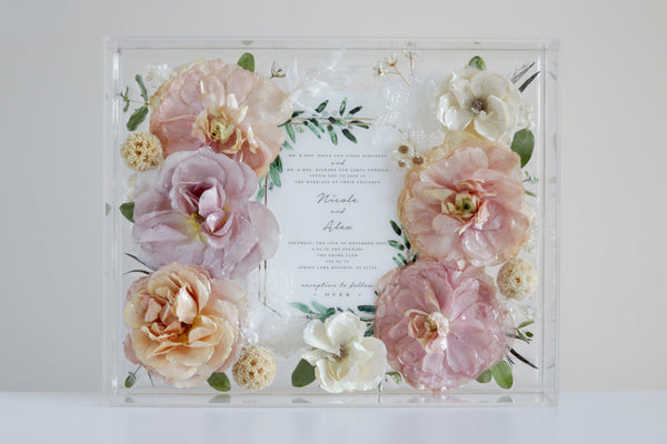 LOCAL PICKUP ONLY- Custom Floral Preservation Box 8x10 (With Wedding Invite)