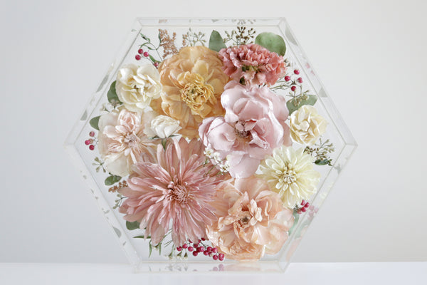 LOCAL PICKUP ONLY- Custom Floral Preservation Box 11 Inch Hexagon