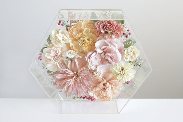 LOCAL PICKUP ONLY- Custom Floral Preservation Box 11 Inch Hexagon