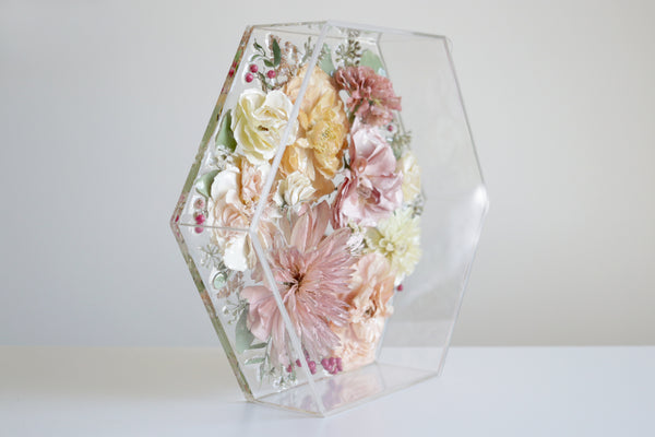 LOCAL PICKUP ONLY- Custom Floral Preservation Box 11 Inch Hexagon