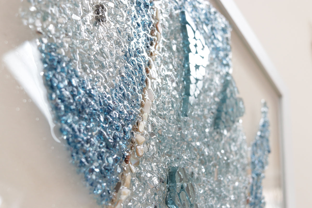 Fish Sea Glass Resin Art, 15.5x12.5 – Treasured Gifts NJ, LLC