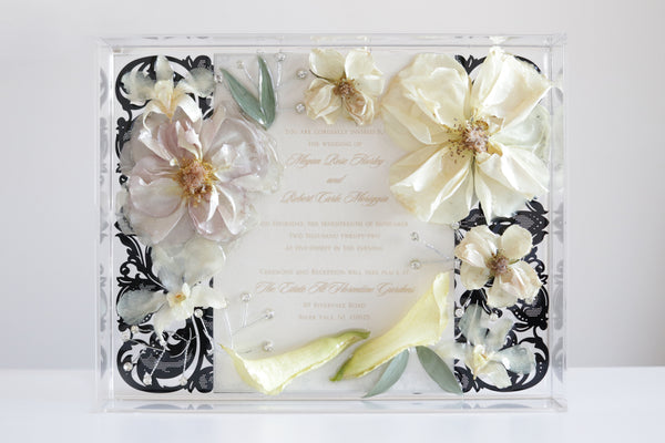 LOCAL PICKUP ONLY- Custom Floral Preservation Box 8x10 (With Wedding Invite)