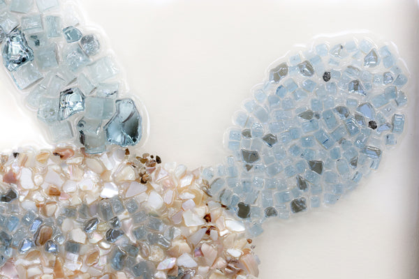 Large Turtle Sea Glass Resin Art, 22x18