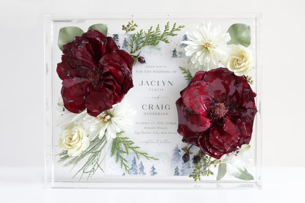 LOCAL PICKUP ONLY- Custom Floral Preservation Box 8x10 (With Wedding Invite)