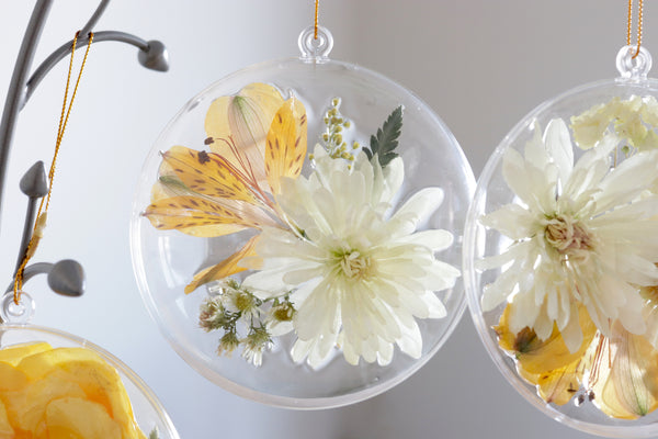 LOCAL PICKUP ONLY- Custom Floral Preservation Ornament, 4 Inches