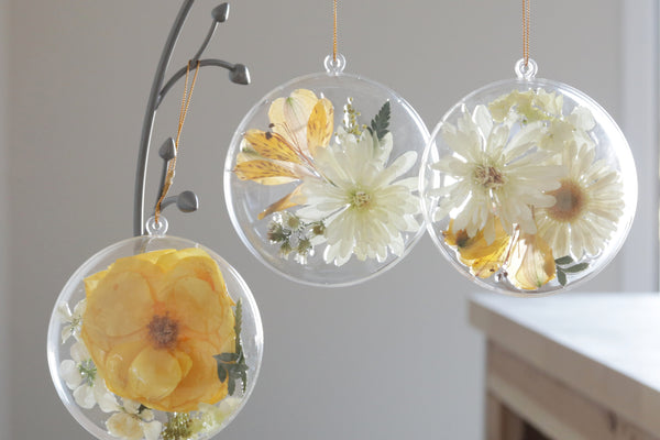 LOCAL PICKUP ONLY- Custom Floral Preservation Ornament, 4 Inches