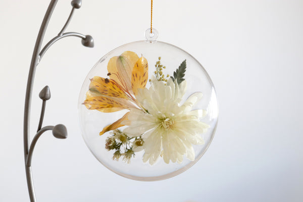 LOCAL PICKUP ONLY- Custom Floral Preservation Ornament, 4 Inches