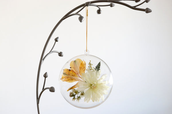 LOCAL PICKUP ONLY- Custom Floral Preservation Ornament, 4 Inches