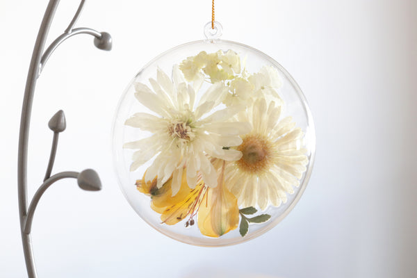 LOCAL PICKUP ONLY- Custom Floral Preservation Ornament, 4 Inches