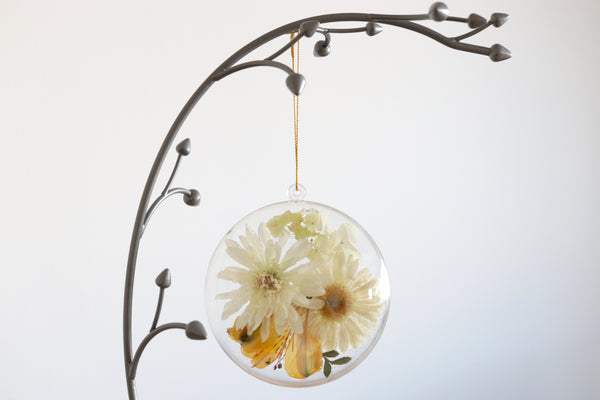 LOCAL PICKUP ONLY- Custom Floral Preservation Ornament, 4 Inches