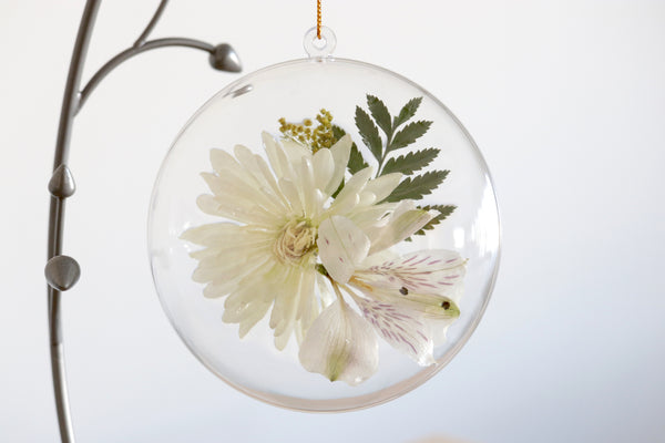 LOCAL PICKUP ONLY- Custom Floral Preservation Ornament, 4 Inches