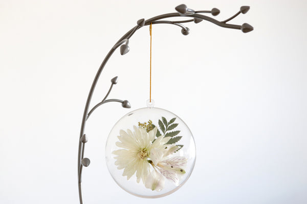 LOCAL PICKUP ONLY- Custom Floral Preservation Ornament, 4 Inches