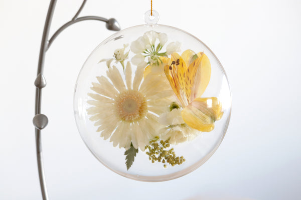 LOCAL PICKUP ONLY- Custom Floral Preservation Ornament, 4 Inches