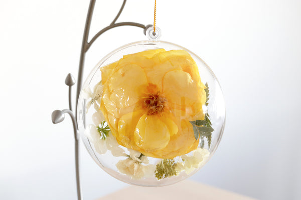 LOCAL PICKUP ONLY- Custom Floral Preservation Ornament, 4 Inches