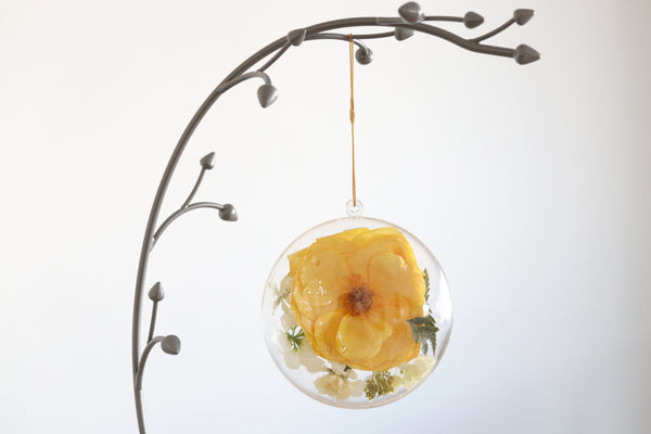 LOCAL PICKUP ONLY- Custom Floral Preservation Ornament, 4 Inches
