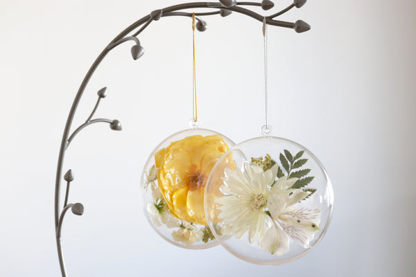 LOCAL PICKUP ONLY- Custom Floral Preservation Ornament, 4 Inches