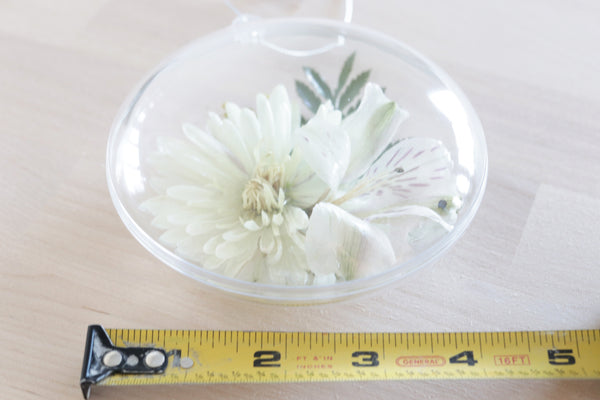 LOCAL PICKUP ONLY- Custom Floral Preservation Ornament, 4 Inches