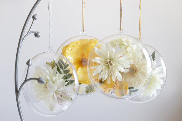 LOCAL PICKUP ONLY- Custom Floral Preservation Ornament, 4 Inches