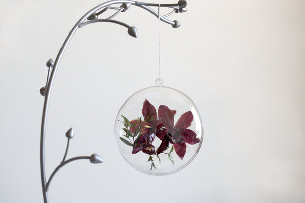 LOCAL PICKUP ONLY- Custom Floral Preservation Ornament, 4 Inches