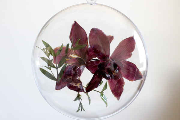 LOCAL PICKUP ONLY- Custom Floral Preservation Ornament, 4 Inches