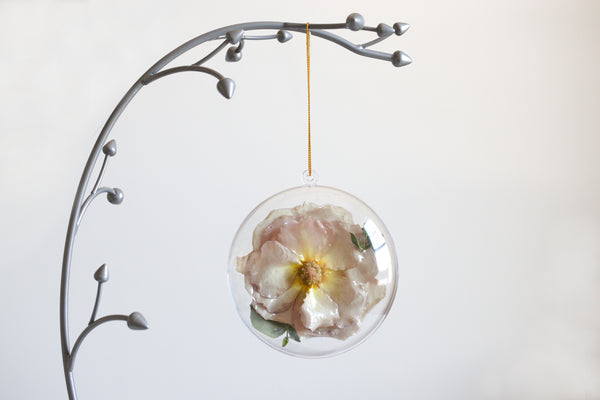 LOCAL PICKUP ONLY- Custom Floral Preservation Ornament, 4 Inches
