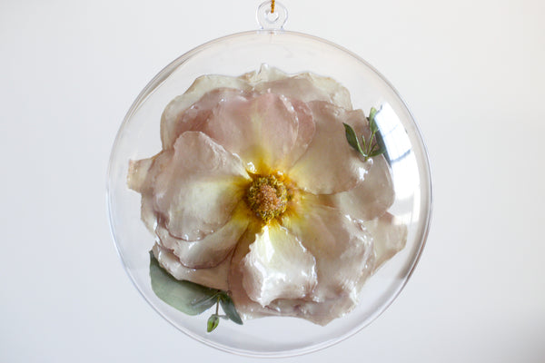 LOCAL PICKUP ONLY- Custom Floral Preservation Ornament, 4 Inches