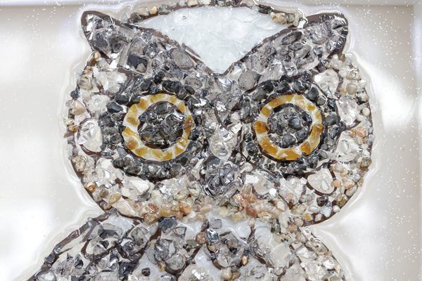Owl Glass Resin Art, 10x10