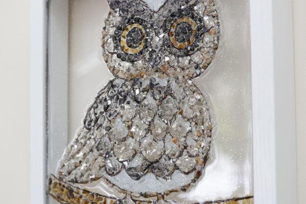 Owl Glass Resin Art, 10x10