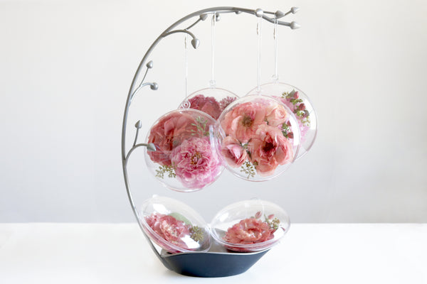 LOCAL PICKUP ONLY- Custom Floral Preservation Ornament, 4 Inches