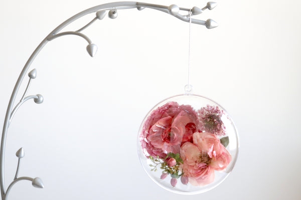 LOCAL PICKUP ONLY- Custom Floral Preservation Ornament, 4 Inches