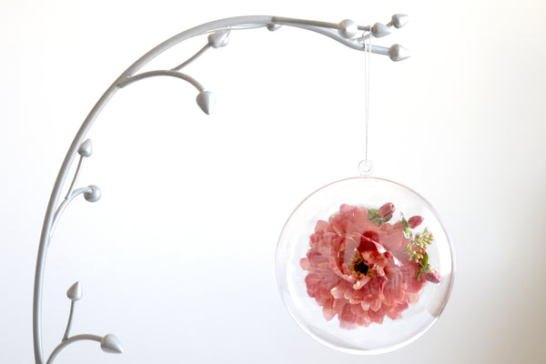 LOCAL PICKUP ONLY- Custom Floral Preservation Ornament, 4 Inches