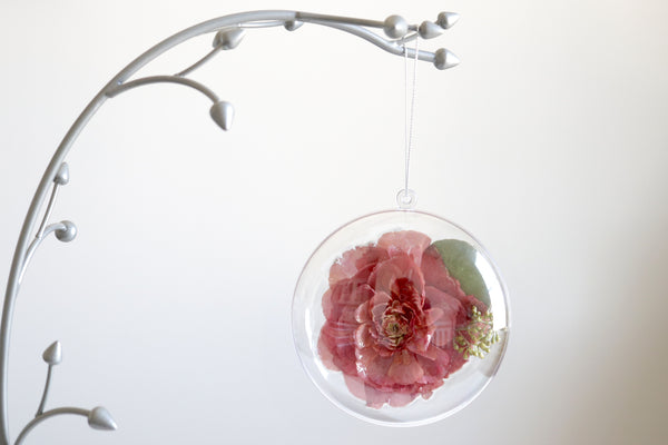 LOCAL PICKUP ONLY- Custom Floral Preservation Ornament, 4 Inches