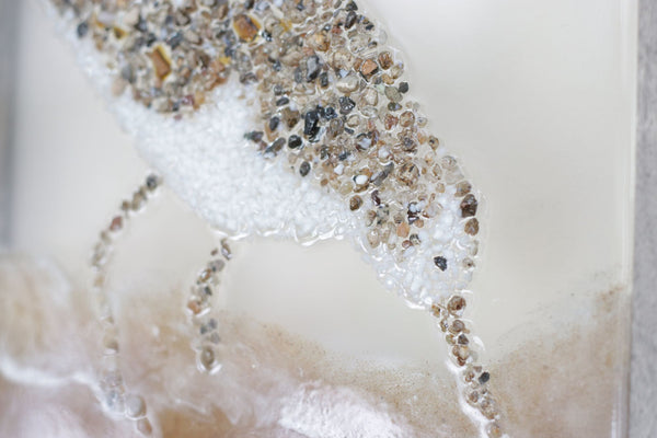 Sandpiper Bird Glass Resin Art, 10x10