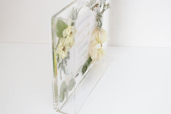 LOCAL PICKUP ONLY- Custom Floral Preservation Box 8x10 (With Wedding Invite)