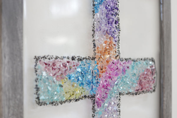 Cross Glass Resin Art, 15.5x12.5