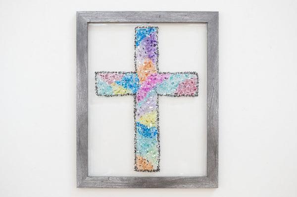 Cross Glass Resin Art, 15.5x12.5