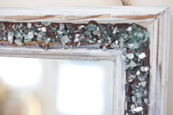 Sea Glass Coastal Farmhouse Mirror, 12x16