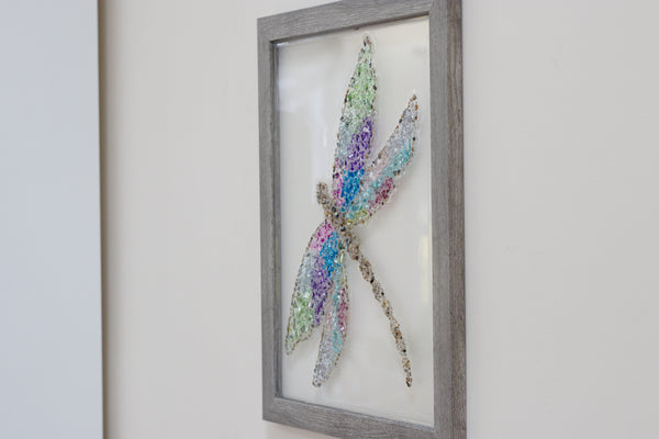 Dragonfly Glass Resin Art, 15.5x12.5