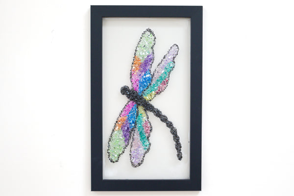 Large Dragonfly Glass Resin Art, 20x12