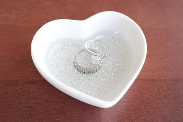 Ceramic Ring Dish- Glitter Heart